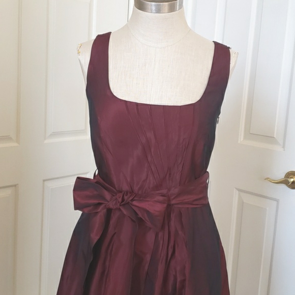 ANTONIO MELANI  Burgundy Red Formal Dress Fit and Flare Iridescent Satin SIZE 2 - Picture 5 of 11